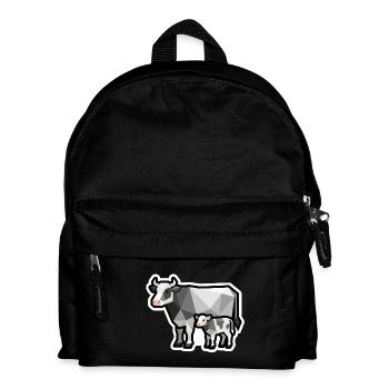 Kuh und Kalb – Geometrisches Minimaldesign - Kinder Rucksack - Schwarz - Vorne