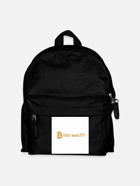 Bitte was?!? Bitcoin Orange - Kinder Rucksack - Schwarz