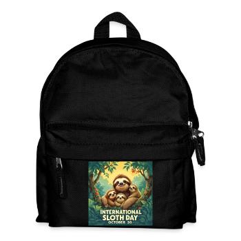 Internationaler Faultiertag Familie - Kinder Rucksack - Schwarz - Vorne