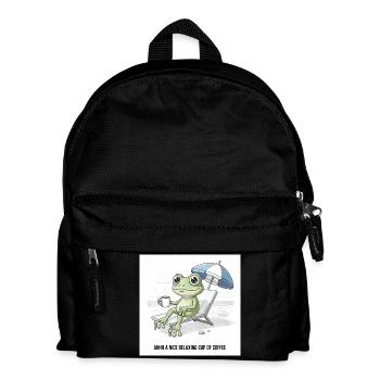 Frog Beach Coffee Chill - Kids' Backpack - black - Front