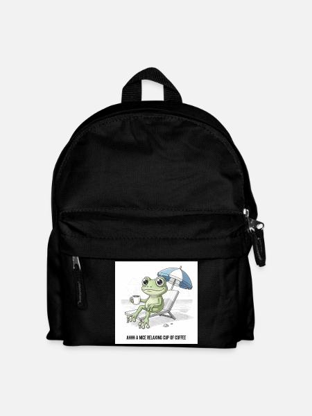 Frog Beach Coffee Chill - Kids' Backpack - black