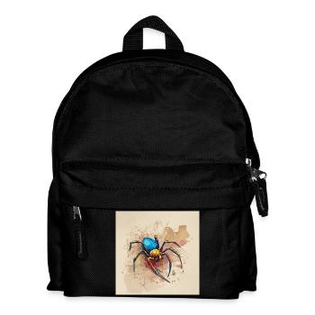 Colorful spider in watercolor style - Kids' Backpack - black - Front