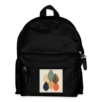 Herbstblatt-Mosaik: Retro-Palette - Kinder Rucksack - Schwarz - Vorne