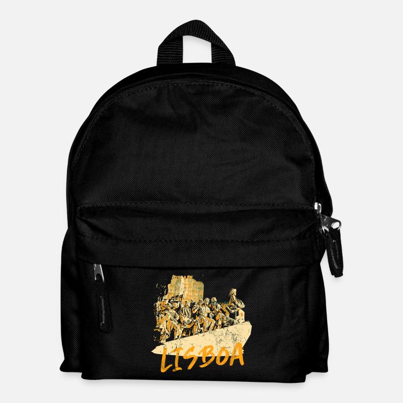 Monument Discoveries Lissabon ocker Illustration - Kinder Rucksack - Schwarz