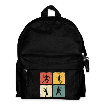 Tennis Retro Joueur de tennis T-shirt Jouer au tennis - Sac à dos Enfant - noir - Devant
