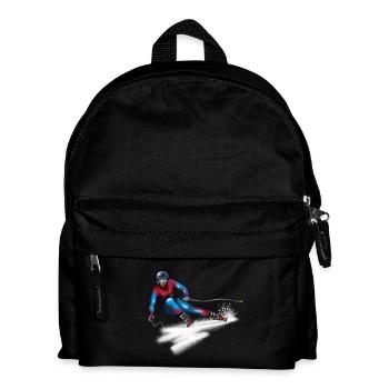 Colorful skier in action - Kids' Backpack - black - Front