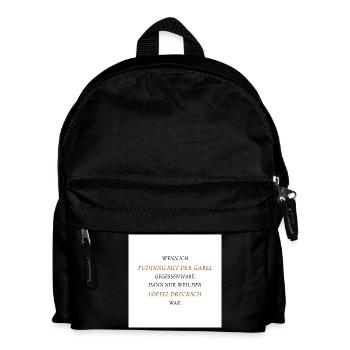 Pudding with a fork - Kids' Backpack - black - Front