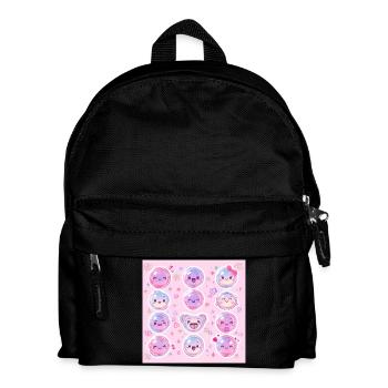 Pink Glow Pastell Kawaii Muster - Kinder Rucksack - Schwarz - Vorne