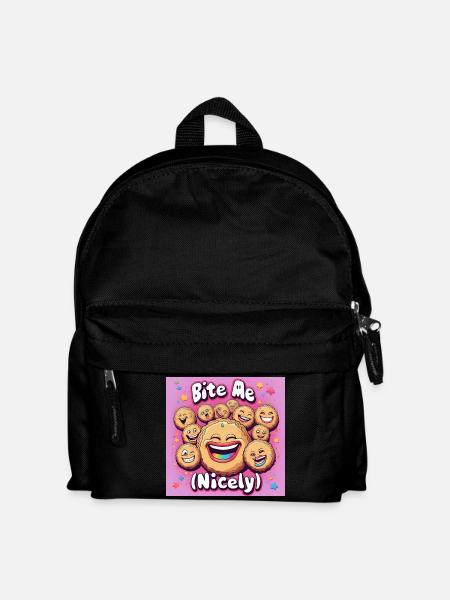 Bite Me Nicely Kekse Lachdesign - Kinder Rucksack - Schwarz