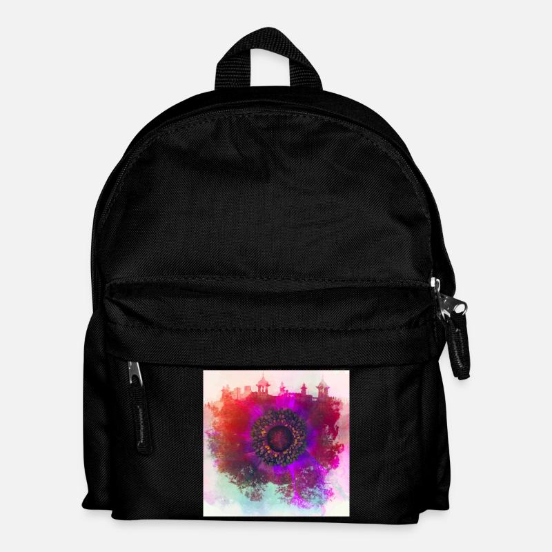 Abstract poppy - Kids' Backpack - black