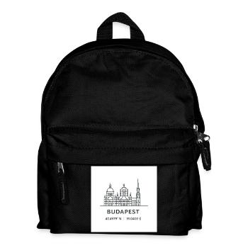 Budapest Linienkunst Silhouette Wahrzeichen - Kinder Rucksack - Schwarz - Vorne