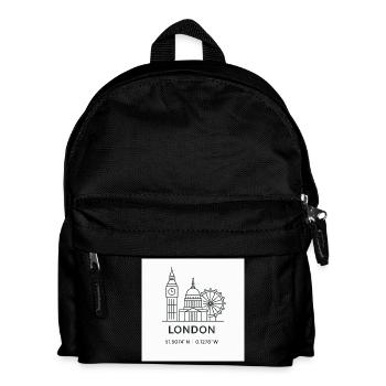 London Line Art Silhouette Landmark - Kids' Backpack - black - Front