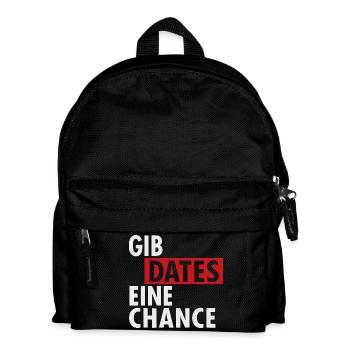 Give dates a chance - Kids' Backpack - black - Front