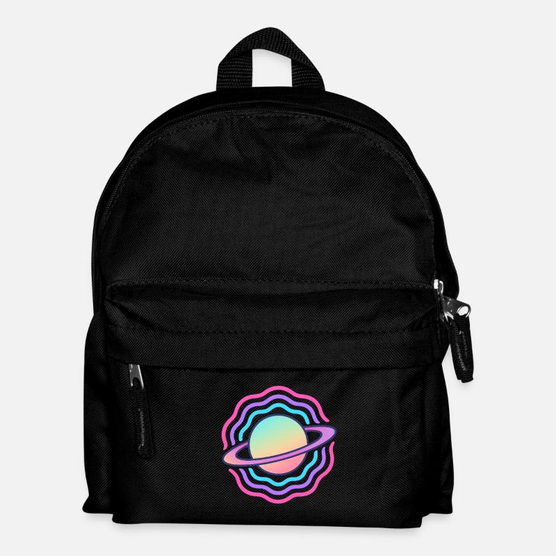 Kosmischer Planet Stilisierte Galaktische Kugel - Kinder Rucksack - Schwarz