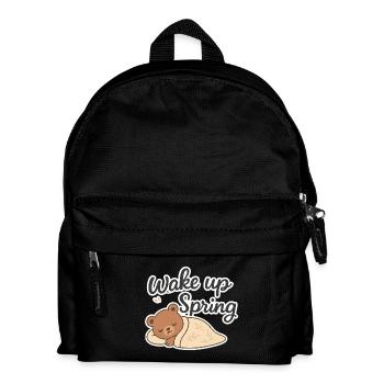 Wake up Spring – Cute Sleeping Bear Design - Kids' Backpack - black - Front