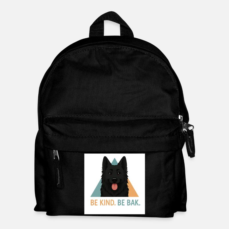 Be Kind Be Bak Dog Design - Kids' Backpack - black