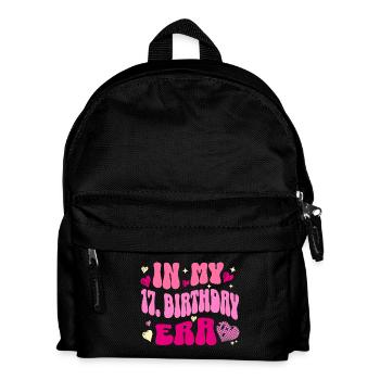  In My 17th Birthday Era Retro Herz Design - Kinder Rucksack - Schwarz - Vorne