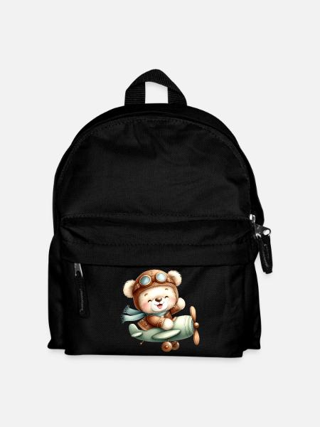 Flieger-Teddy - Kinder Rucksack - Schwarz