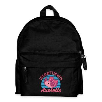 Life Is Better With Axolotls - Kinder Rucksack - Schwarz - Vorne