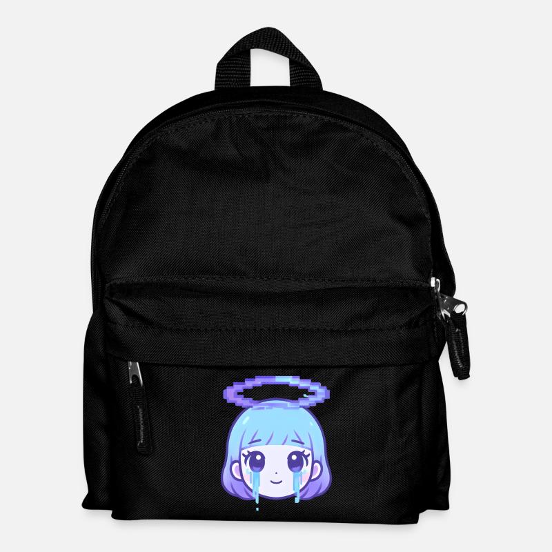 Pixel Halo Weinendes Mädchen - Kinder Rucksack - Schwarz