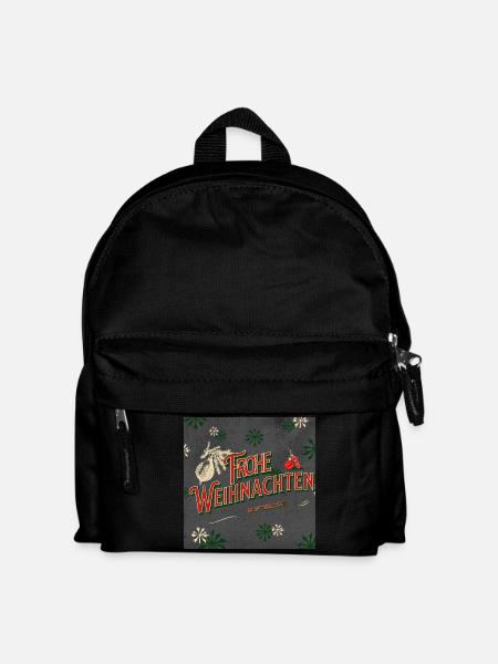 Frohe Weihnachten - Kinder Rucksack - Schwarz
