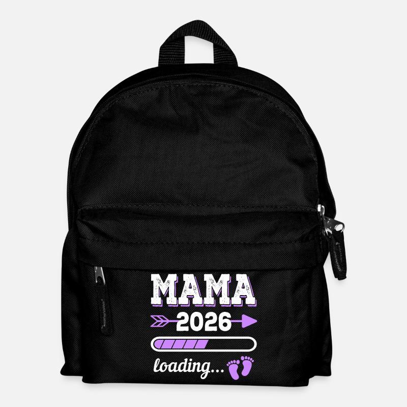 Mama 2026 Loading Schwangerschaft Geschenkidee - Kinder Rucksack - Schwarz