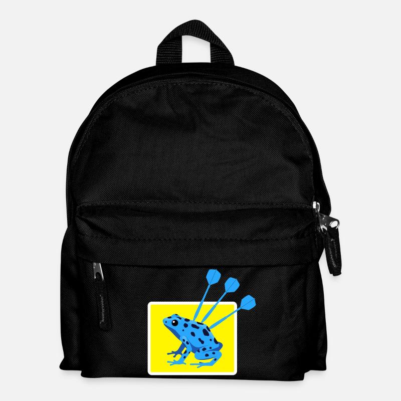 Lustiges DARTS und PFEILGIFTFROSCH Design - Kinder Rucksack - Schwarz