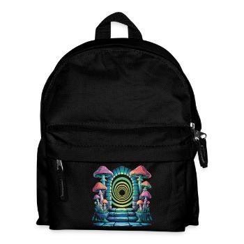 Shroomportal - Cool Funghi Logo - Kinder Rucksack - Schwarz - Vorne