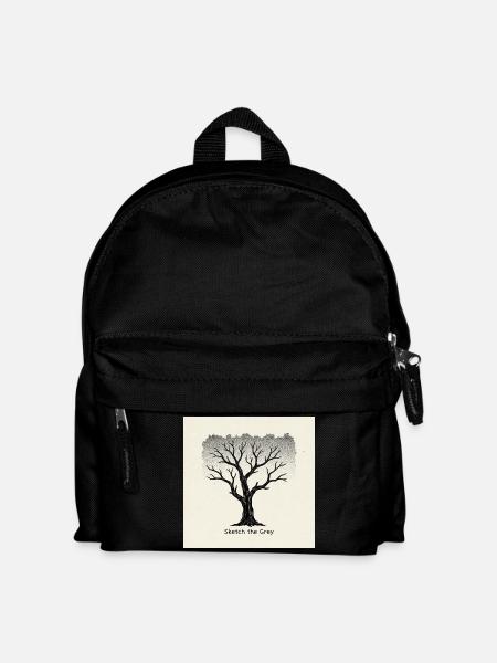Stadtbaum Linolschnitt "Sketch the Grey" - Kinder Rucksack - Schwarz