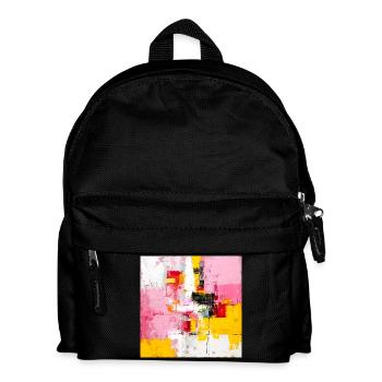 Blocs de couleur abstraits Rose Jaune - Sac à dos Enfant - noir - Devant