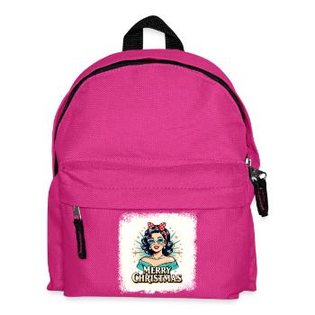 Retro Weihnachten Pin-Up T-Shirt - Kinder Rucksack - Fuchsia - Vorne