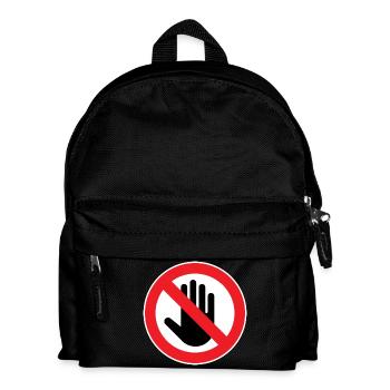 Vorsicht nicht berühren, Nicht anfassen Symbol - Kinder Rucksack - Schwarz - Vorne