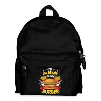 Burger Hamburger - Kinder Rucksack - Schwarz - Vorne