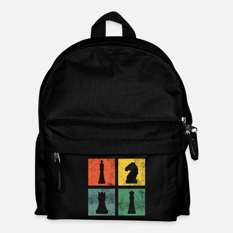 Schach Schachfigur Schachfiguren Schachspieler - Kinder Rucksack - Schwarz