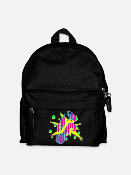 Im So Happy Neon Pop Grafik - Kinder Rucksack - Schwarz