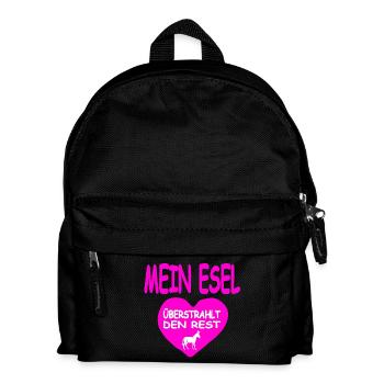 Esel - Kinder Rucksack - Schwarz - Vorne