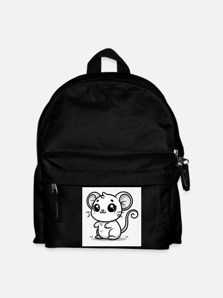 Kawaii Mouse Black White - Kids' Backpack - black