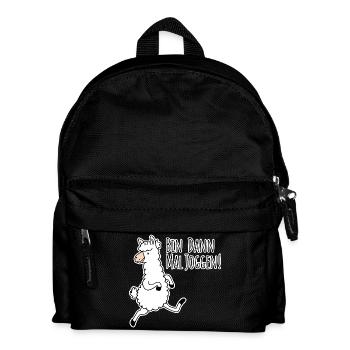Then I'm jogging! The funny llama likes to run! - Kids' Backpack - black - Front