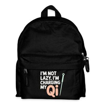 Ich bin nicht faul, ich lade mein Qi auf. Akupunkteur - Kinder Rucksack - Schwarz - Vorne