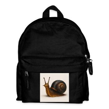 Snail with blue shimmer shell - Kids' Backpack - black - Front