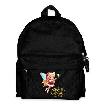 Douce fée de Noël avec baguette magique Fais un vœu - Sac à dos Enfant - noir - Devant