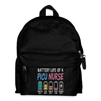 Battery Level of a Pediatric Intensive Care Nurse Humor - Kids' Backpack - black - Front