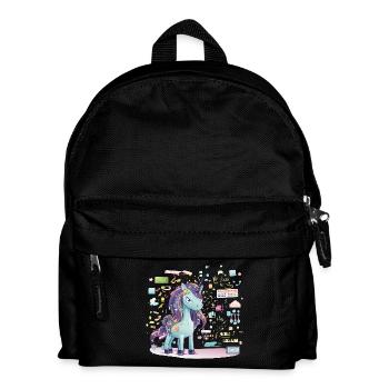 Unicorn Technology Spell Illustration - Kids' Backpack - black - Front