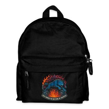 Blauer Wolf im Flammenkreis - Kinder Rucksack - Schwarz - Vorne