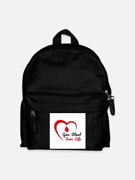 Blood Donation Heart Emblem - Kids' Backpack - black