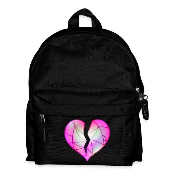 Gebrochenes Rosa Herz - Kinder Rucksack - Schwarz - Vorne