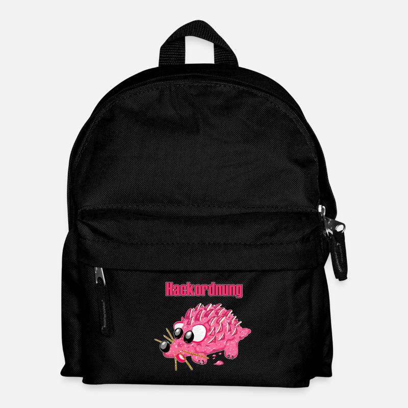 Mettigel Cartoon – Funny pecking order - Kids' Backpack - black