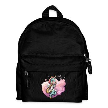Pastel Unicorn Saxophonist - Kids' Backpack - black - Front