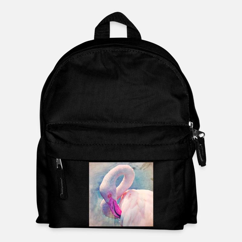 Flamingo in pastel light - Kids' Backpack - black