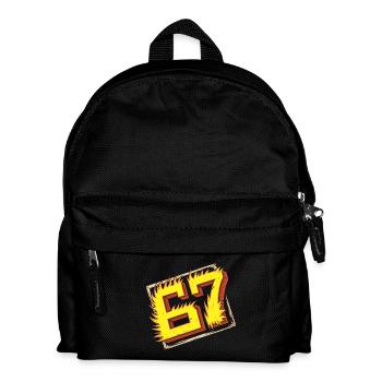 Flaming 67 Brainrot  Emblem - Kids' Backpack - black - Front